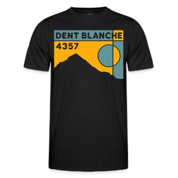 Dent Blanche Grenchen Valais Normal route alpine tour - Men's Functional T-Shirt - black - Front - AI Model Male 178 dark (178cm)