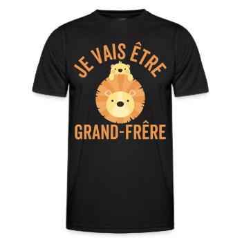 Ich werde ein großer Bruder sein Löwe großer Bruder - Männer Funktions-T-Shirt - Schwarz - Vorne - AI Model Male 178 dark (178cm)