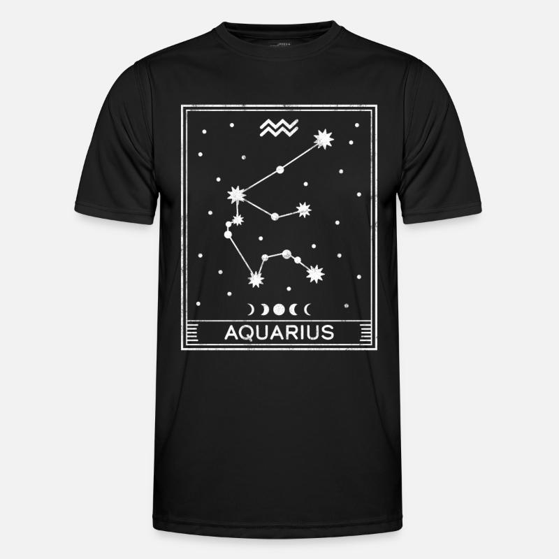 Sternzeichen Wassermann - Männer Funktions-T-Shirt - Schwarz