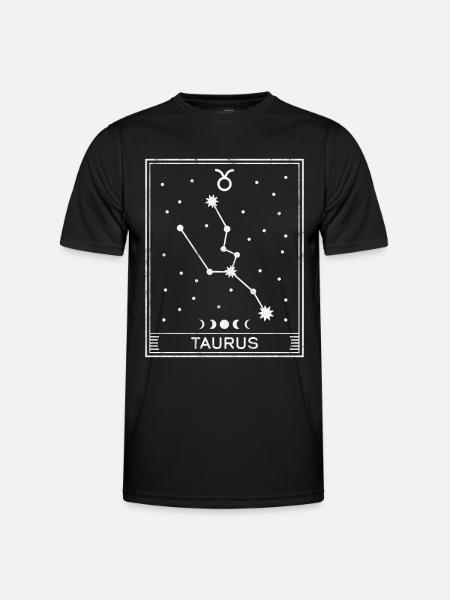 Sternzeichen Stier - Männer Funktions-T-Shirt - Schwarz