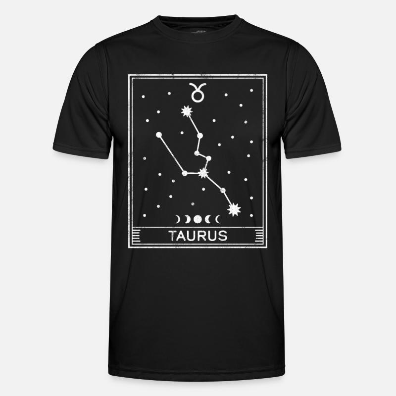 Sternzeichen Stier - Männer Funktions-T-Shirt - Schwarz