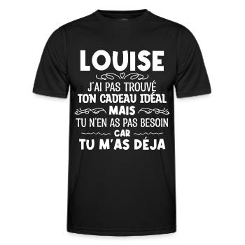 Louise J'ai Pas Trouvé Ton Cadeau Idéal Mais Tu... - T-shirt sport Homme - noir - Devant - AI Model Male 178 dark (178cm)