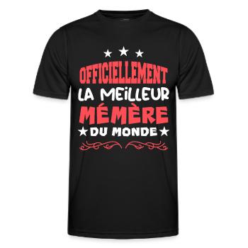 Officiellement Le Meilleur Mé Mère Du Monde - T-shirt sport Homme - noir - Devant - AI Model Male 178 dark (178cm)