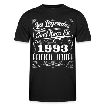 Les Légendes Sont Nés En 1993 | Cadeau - T-shirt sport Homme - noir - Devant - AI Model Male 178 dark (178cm)