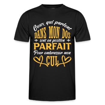 Embrasser mon cul - T-shirt sport Homme - noir - Devant - AI Model Male 178 dark (178cm)