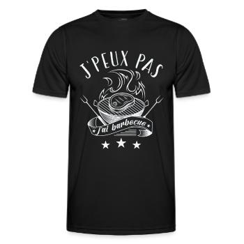Je peux pas j'ai Barbecue, le roi du barbecue - T-shirt sport Homme - noir - Devant - AI Model Male 178 dark (178cm)