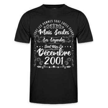 Les Légendes Sont Nés En Décembre 2001 - T-shirt sport Homme - noir - Devant - AI Model Male 178 dark (178cm)
