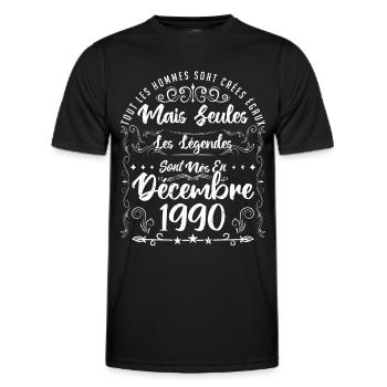 Les Légendes Sont Nés En Décembre 1990 - T-shirt sport Homme - noir - Devant - AI Model Male 178 dark (178cm)