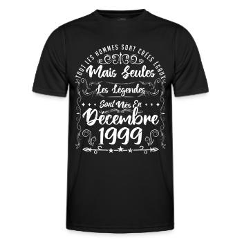Les Légendes Sont Nés En Décembre 1999 - T-shirt sport Homme - noir - Devant - AI Model Male 178 dark (178cm)