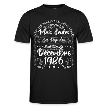 Les Légendes Sont Nés En Décembre 1986 - T-shirt sport Homme - noir - Devant - AI Model Male 178 dark (178cm)