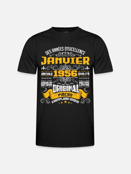 JANVIER 1956 | ORIGINAL PIÈCES - T-shirt sport Homme - noir