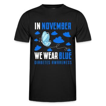 in November we wear blue, diabetes awareness - T-shirt sport Homme - noir - Devant - AI Model Male 178 dark (178cm)
