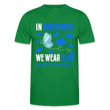 in November we wear blue, diabetes awareness - Men's Functional T-Shirt - kelly green - Front - AI Model Male 178 dark (178cm)
