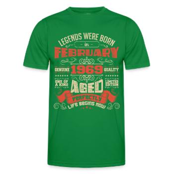 Legends were born in February 2025 | gift - Men's Functional T-Shirt - kelly green - Front - AI Model Male 178 dark (178cm)