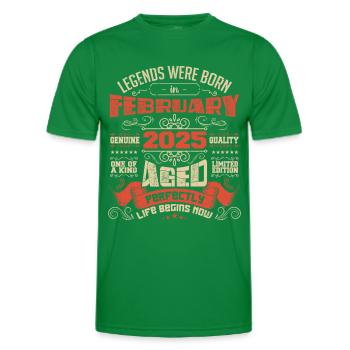 Legends were born in February 2025 | gift - Men's Functional T-Shirt - kelly green - Front - AI Model Male 178 dark (178cm)