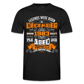 Legends were born in December 1983 | gift - Men's Functional T-Shirt - black - Front - AI Model Male 178 dark (178cm)