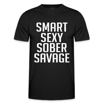 Smart Sexy Sober Savage - Men's Functional T-Shirt - black - Front - AI Model Male 178 dark (178cm)