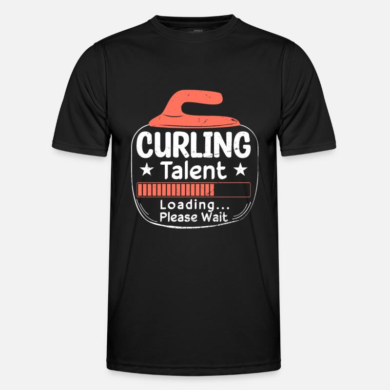 Curling Talent Loading - Männer Funktions-T-Shirt - Schwarz
