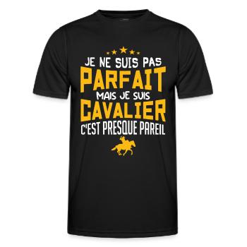 pas parfait mais cavalier - T-shirt sport Homme - noir - Devant - AI Model Male 178 dark (178cm)