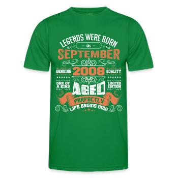 Legenden wurden im September 2008 geboren | Geschenkideen - Männer Funktions-T-Shirt - Kelly Green - Vorne - AI Model Male 178 dark (178cm)