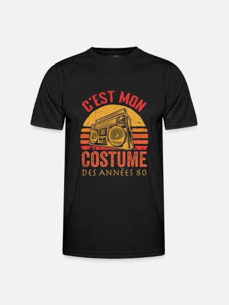 80s Disco costume outfit - Men's Functional T-Shirt - black