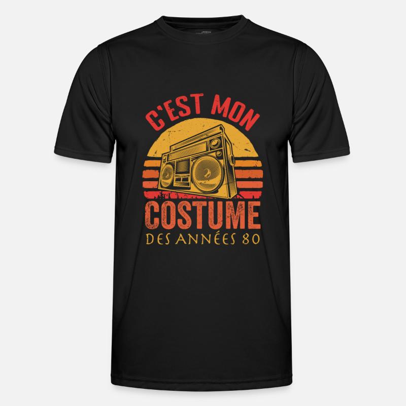 80s Disco costume outfit - Men's Functional T-Shirt - black