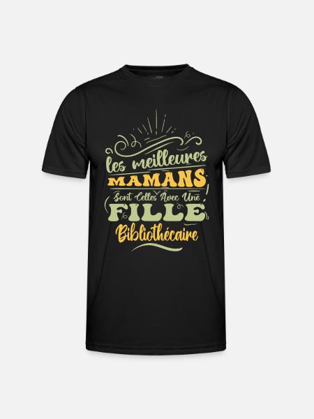 Meilleure Maman Avec Fille Bibliothécaire - T-shirt sport Homme - noir