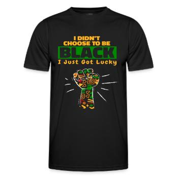 I Didn't Choose To Be Black I Just Got Lucky - T-shirt sport Homme - noir - Devant - AI Model Male 178 dark (178cm)