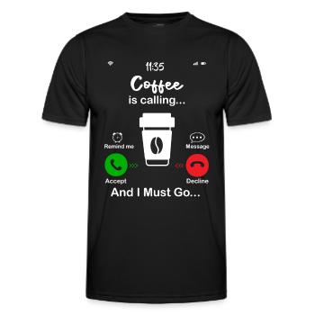 Coffee Is Calling - Men's Functional T-Shirt - black - Front - AI Model Male 178 dark (178cm)