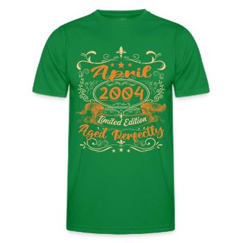 Vintage Geburtstag Geschenkidee April 2004 - Männer Funktions-T-Shirt - Kelly Green - Vorne - AI Model Male 178 dark (178cm)