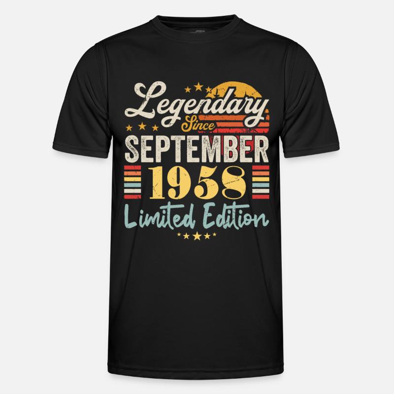 Bildunterschrift September 1958 Geburtstagsgeschenk 1958 - Männer Funktions-T-Shirt - Schwarz