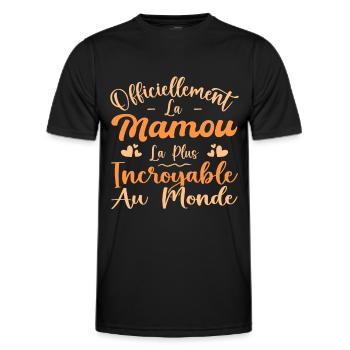 Officiellement La Mamou La Plus Incroyable Au Mond - T-shirt sport Homme - noir - Devant - AI Model Male 178 dark (178cm)
