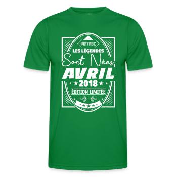 Avril 2018 - T-shirt sport Homme - vert - Devant - AI Model Male 178 dark (178cm)