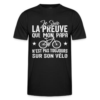Papa cycliste cyclisme Bébé Nourrisson Naissance - T-shirt sport Homme - noir - Devant - AI Model Male 178 dark (178cm)