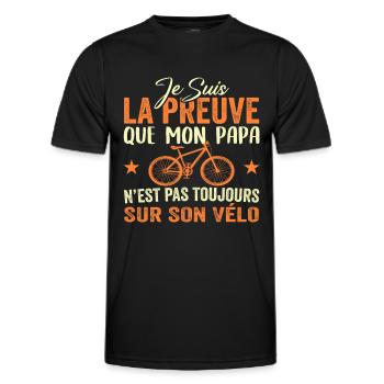 Papa cycliste cyclisme Bébé Nourrisson Naissance - T-shirt sport Homme - noir - Devant - AI Model Male 178 dark (178cm)