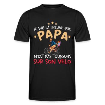 Papa cycliste cyclisme Bébé Nourrisson Naissance - T-shirt sport Homme - noir - Devant - AI Model Male 178 dark (178cm)