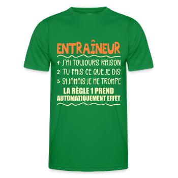 Coach Cadeau | Entraîneur Handball Football Rugby - T-shirt sport Homme - vert - Devant - AI Model Male 178 dark (178cm)