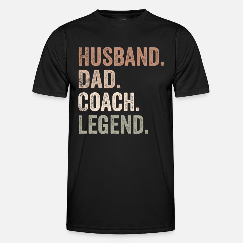 Papa Ehemann Coach Held - Männer Funktions-T-Shirt - Schwarz
