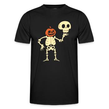 Funny Skeleton Halloween Costume - Men's Functional T-Shirt - black - Front - AI Model Male 178 dark (178cm)