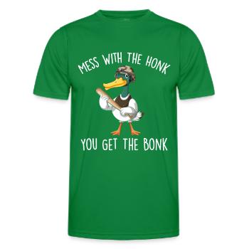 Mess With The Honk You Get The Bonk - Men's Functional T-Shirt - kelly green - Front - AI Model Male 178 dark (178cm)