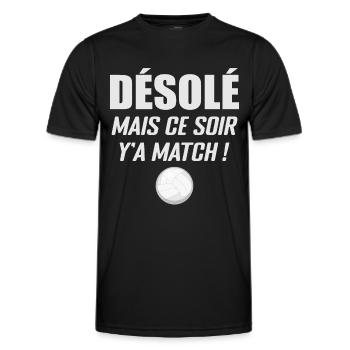 Désolé Mais Ce Soir Y'a Match - Volleyball - T-shirt sport Homme - noir - Devant - AI Model Male 178 dark (178cm)