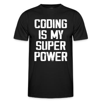 Coding Is My Super Power - Funny - Men's Functional T-Shirt - black - Front - AI Model Male 178 dark (178cm)