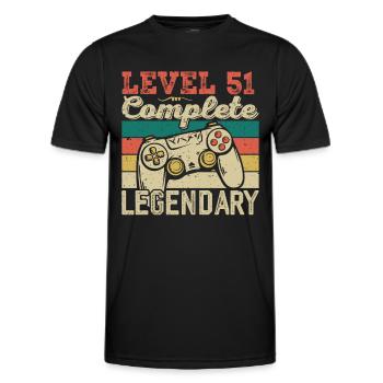 Stufe 51 abgeschlossen, 51 Geburtstagsgeschenk - Männer Funktions-T-Shirt - Schwarz - Vorne - AI Model Male 178 dark (178cm)
