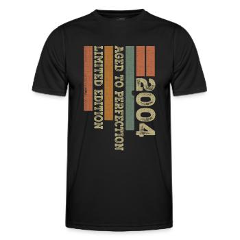 2004 Retro Vintage Jubiläumsgeschenk Geboren im Jahr 2004 - Männer Funktions-T-Shirt - Schwarz - Vorne - AI Model Male 178 dark (178cm)