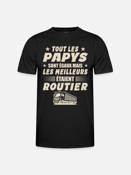Routier Papy Cadeau Chauffeurs Routiers - T-shirt sport Homme - noir