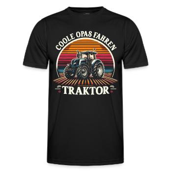 Opa Traktor - Männer Funktions-T-Shirt - Schwarz - Vorne - AI Model Male 178 dark (178cm)
