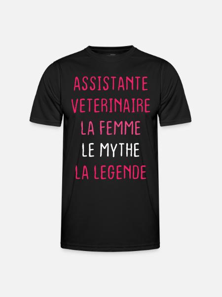 Assistante Veterinaire - T-shirt sport Homme - noir