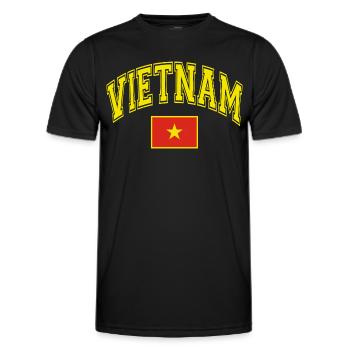 Vietnam Flagge - Männer Funktions-T-Shirt - Schwarz - Vorne - AI Model Male 178 dark (178cm)