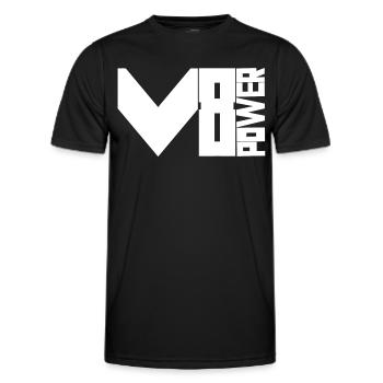 Puissance V8 - T-shirt sport Homme - noir - Devant - AI Model Male 178 dark (178cm)