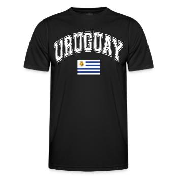 Drapeau de l’Uruguay - T-shirt sport Homme - noir - Devant - AI Model Male 178 dark (178cm)
